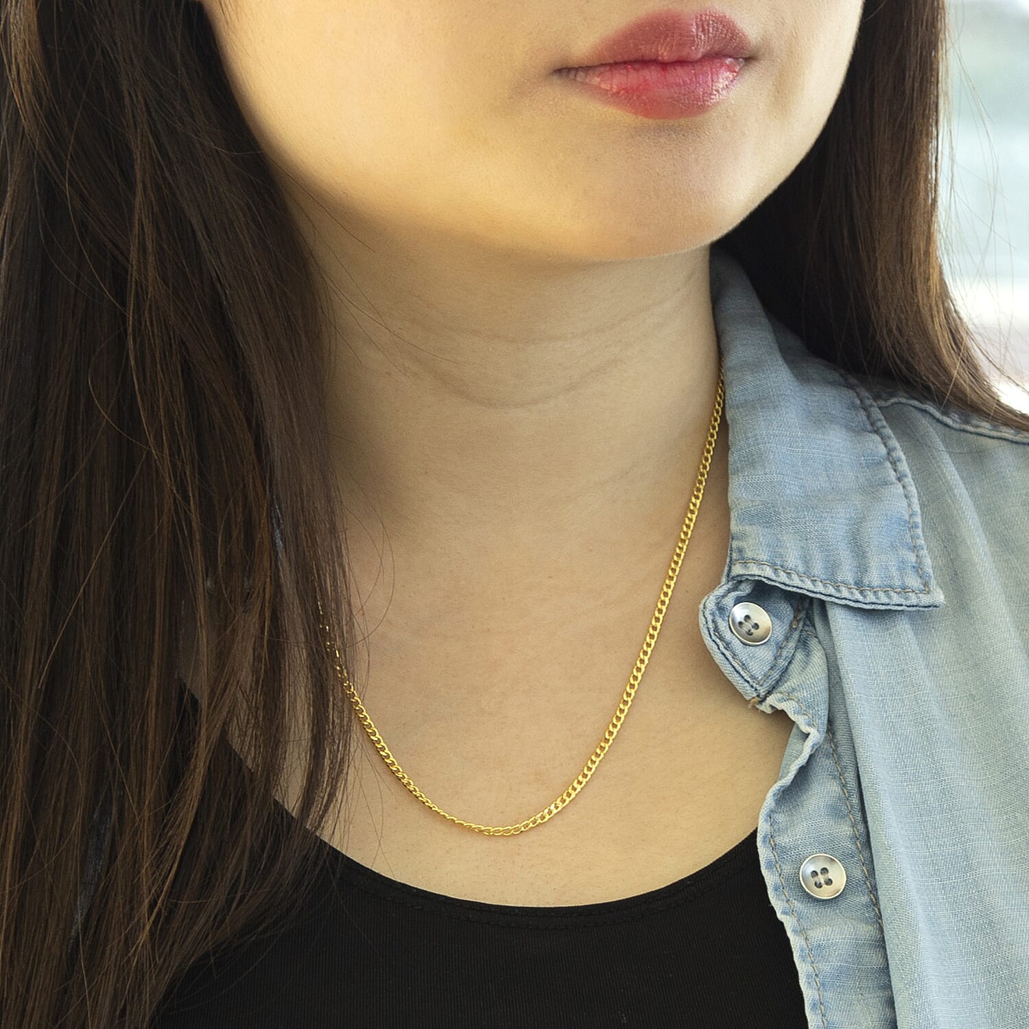 9K Yellow Gold  Chain (Size - 18),  Gold Wt. 1.8 Gms